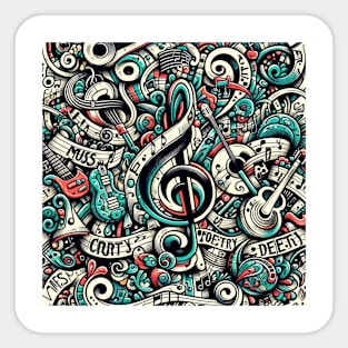 Melodic Manuscript Rhythmic Fusion Sticker